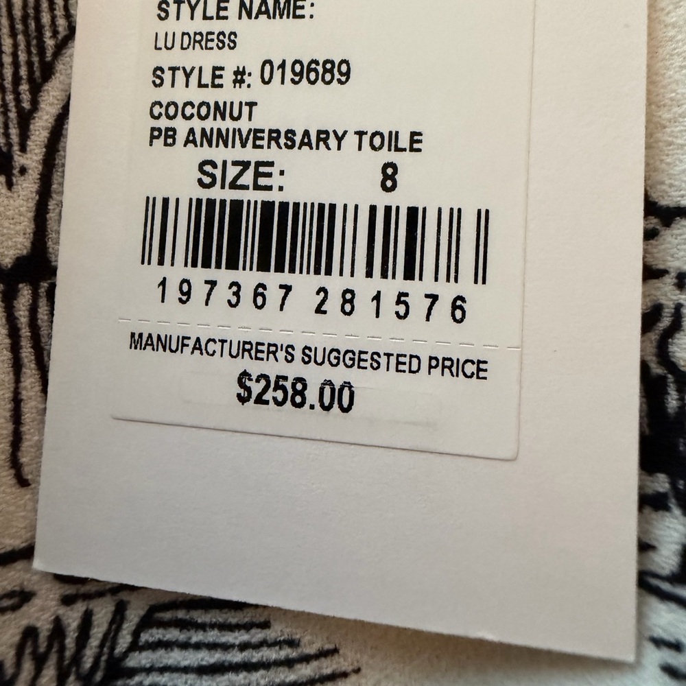NWT LILLY PULITZER LU DRESS SIZE 8 COCONUT PB ANNIVERSARY TOILE - Picture 15 of 15